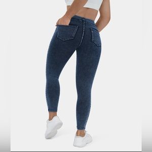 Halara High Waisted Back Pocket Stretchy Knit Denim Plus Size Leggings 3X